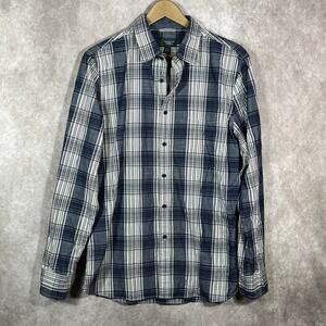 Wallin & Bros. Shirt Mens Size Large Gray Plaid‎ Long Sleeves Button Up Cotton